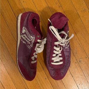 Diesel Burgundy Low-Top Sneakers with White Laces